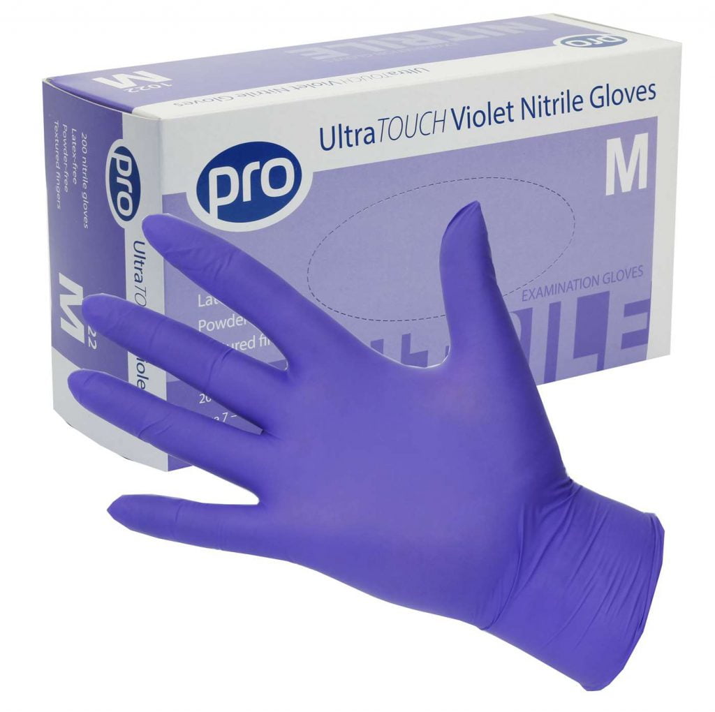 UltraTouch Violet Nitrile Gloves – 200 Gloves