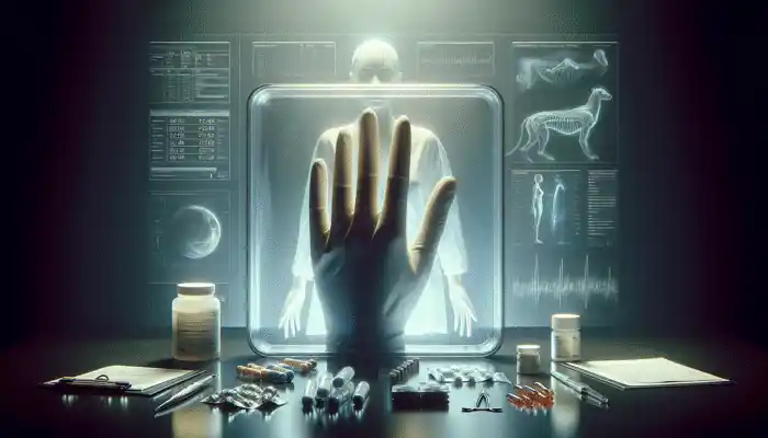 Latex gloves in cool, dark storage, original packaging, checked for wear and expiration.