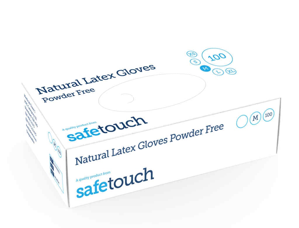 Safetouch Powder Free Latex Gloves (Medical Grade) — Box of 100