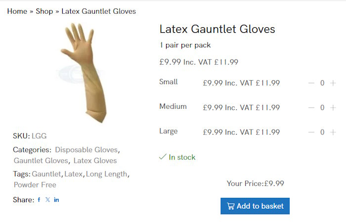 Buy Latex Gauntlet Gloves In Worcester