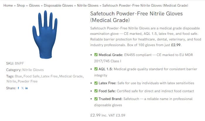 PPE Gloves for Meningitis in Kent