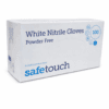 Safetouch Powder-Free White Nitrile Gloves (Box of 100)