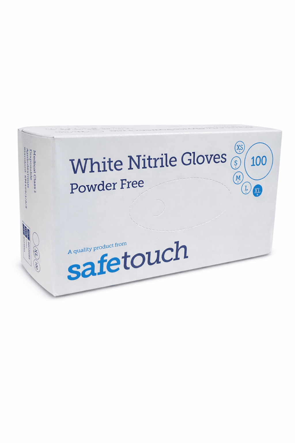 Safetouch powder-free white nitrile gloves box of 100 Safetouch Powder-Free White Nitrile Gloves (Box of 100)